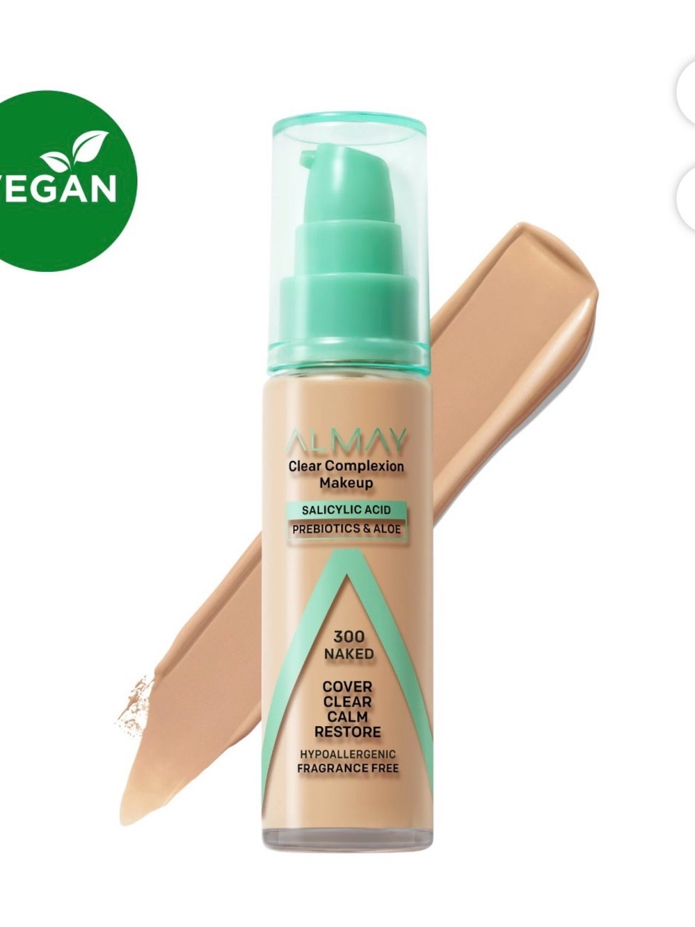 Almay Clear Complexion Makeup Foundation - 300 Naked (Beige)